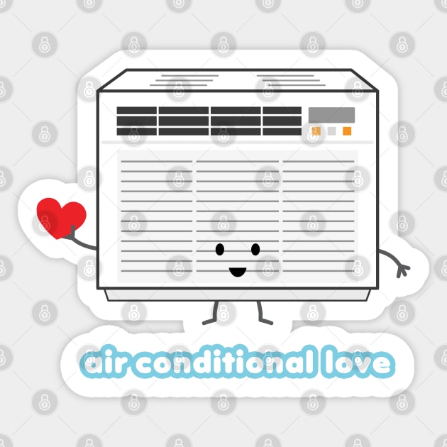 Air Conditional Love | by queenie's cards Sticker by queenie's cards